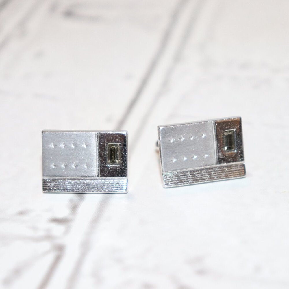 💎 Handsome Silver & CZ Cufflinks (⅞")